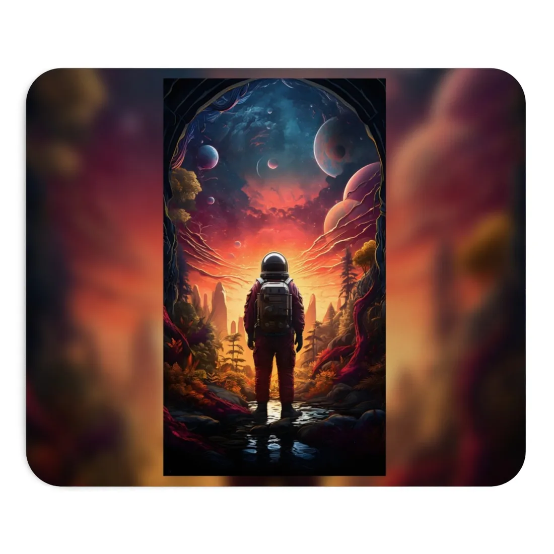 Futuristic Wilderness Explorer: Solo Sci-Fi Odyssey - Mouse Pad