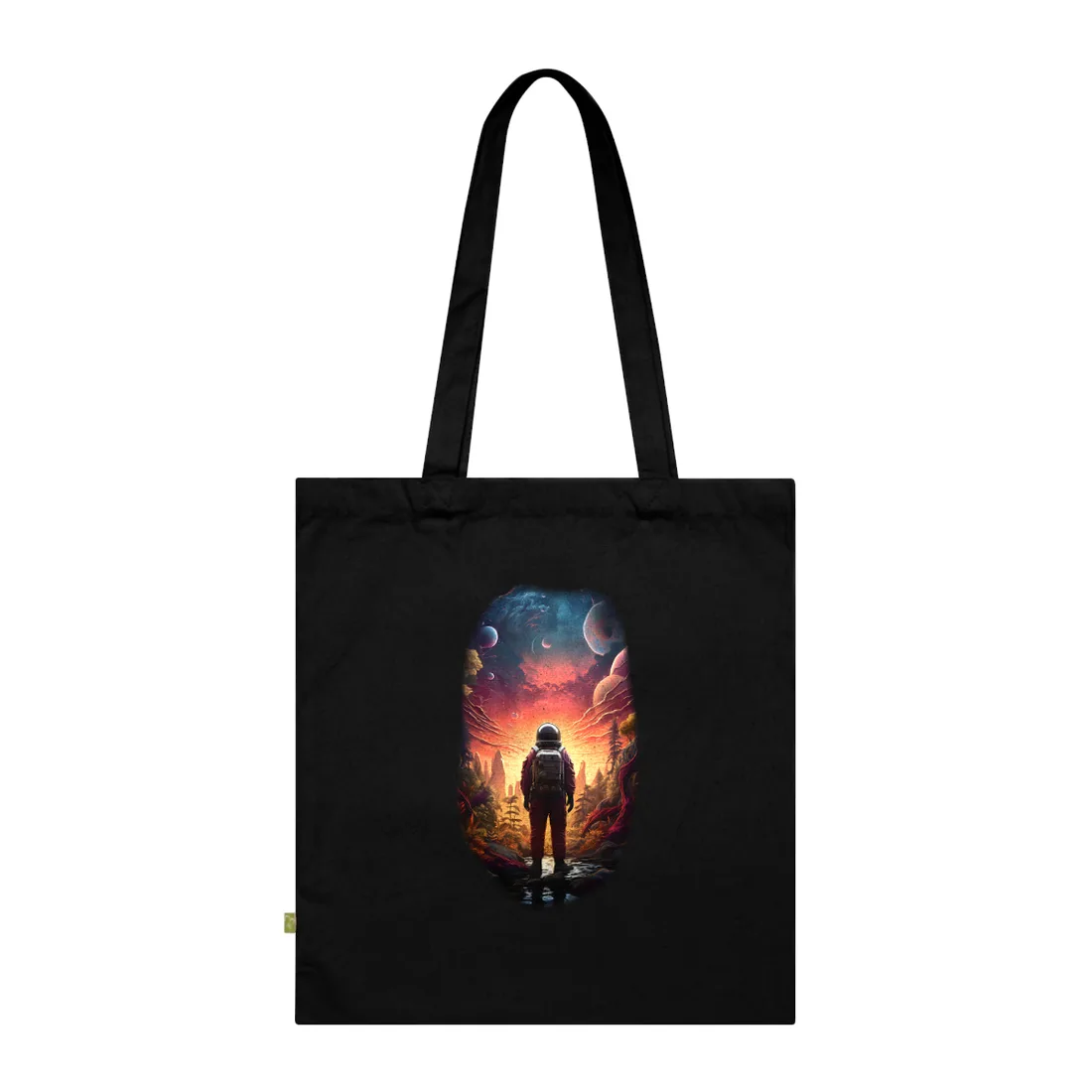 Futuristic Wilderness Explorer: Solo Sci-Fi Odyssey Tote Bag - Tote Bag (Black)