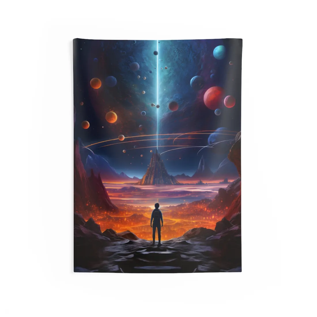 Futuristic Wilderness Explorer - Wall Tapestry