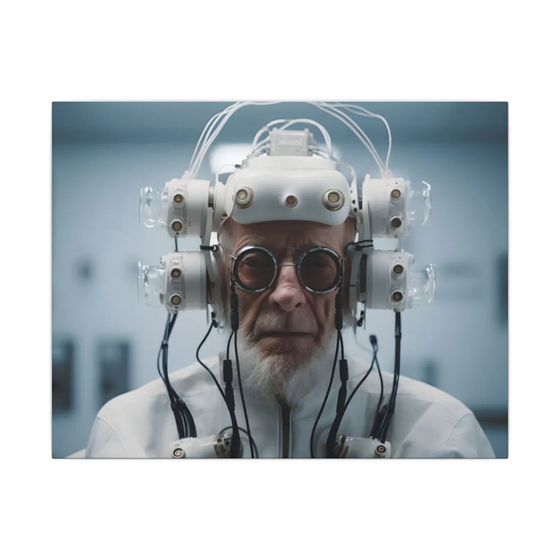 Futuristic Wisdom: A Senior's Tech Connection - Canvas