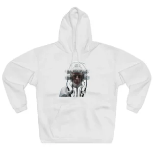 Elderly Man in Headset Hoodie