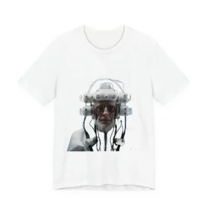 Elderly Man in Headset T-Shirt