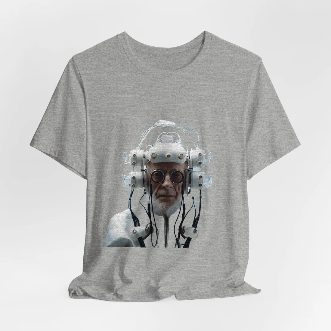 Futuristic Wisdom: A Senior's Tech Connection T-Shirt - T-Shirt (Athletic Heather)