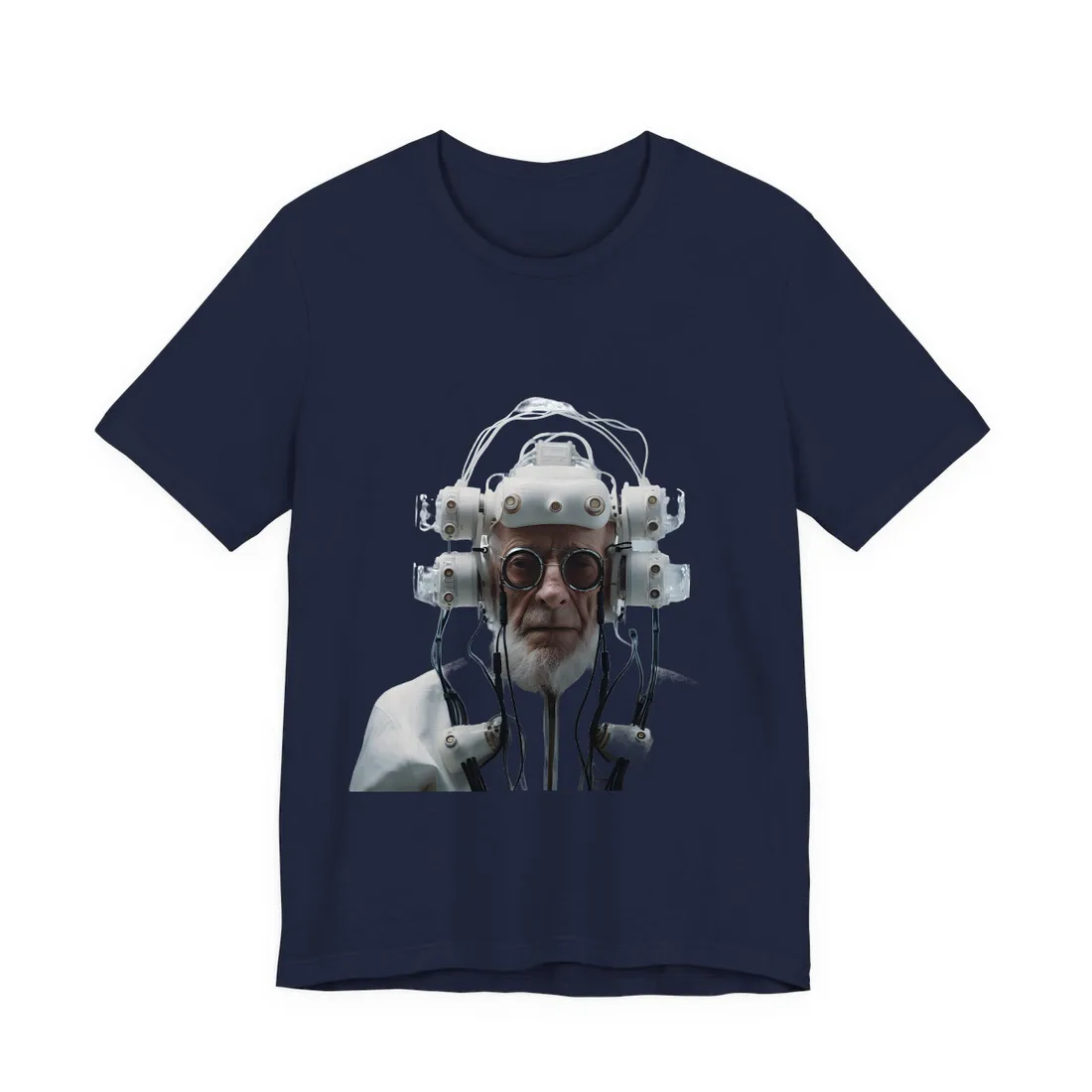 Futuristic Wisdom: A Senior's Tech Connection T-Shirt - T-Shirt (Navy)