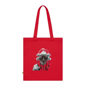 Elderly Man in Headset Tote Bag
