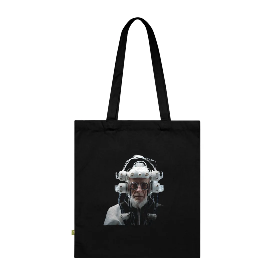 Futuristic Wisdom: A Senior's Tech Connection Tote Bag - Tote Bag (Black)