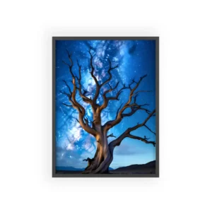 Bare Tree Under Milky Way Framed Poster