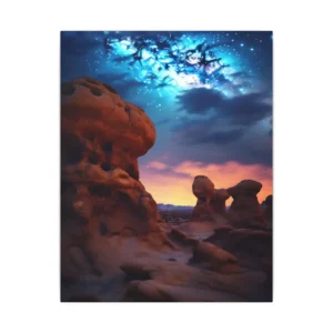 Hoodoos Under Starry Sky Canvas Print