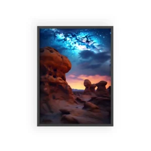 Hoodoos Under Starry Sky Framed Poster