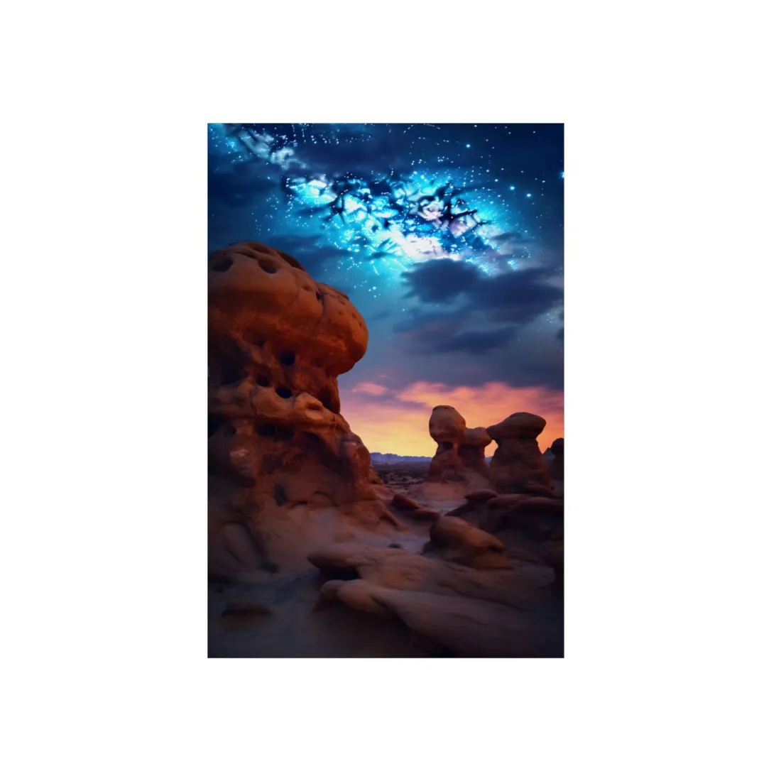 Galactic Stargazing: Serene Night Sky Art - Metal Poster