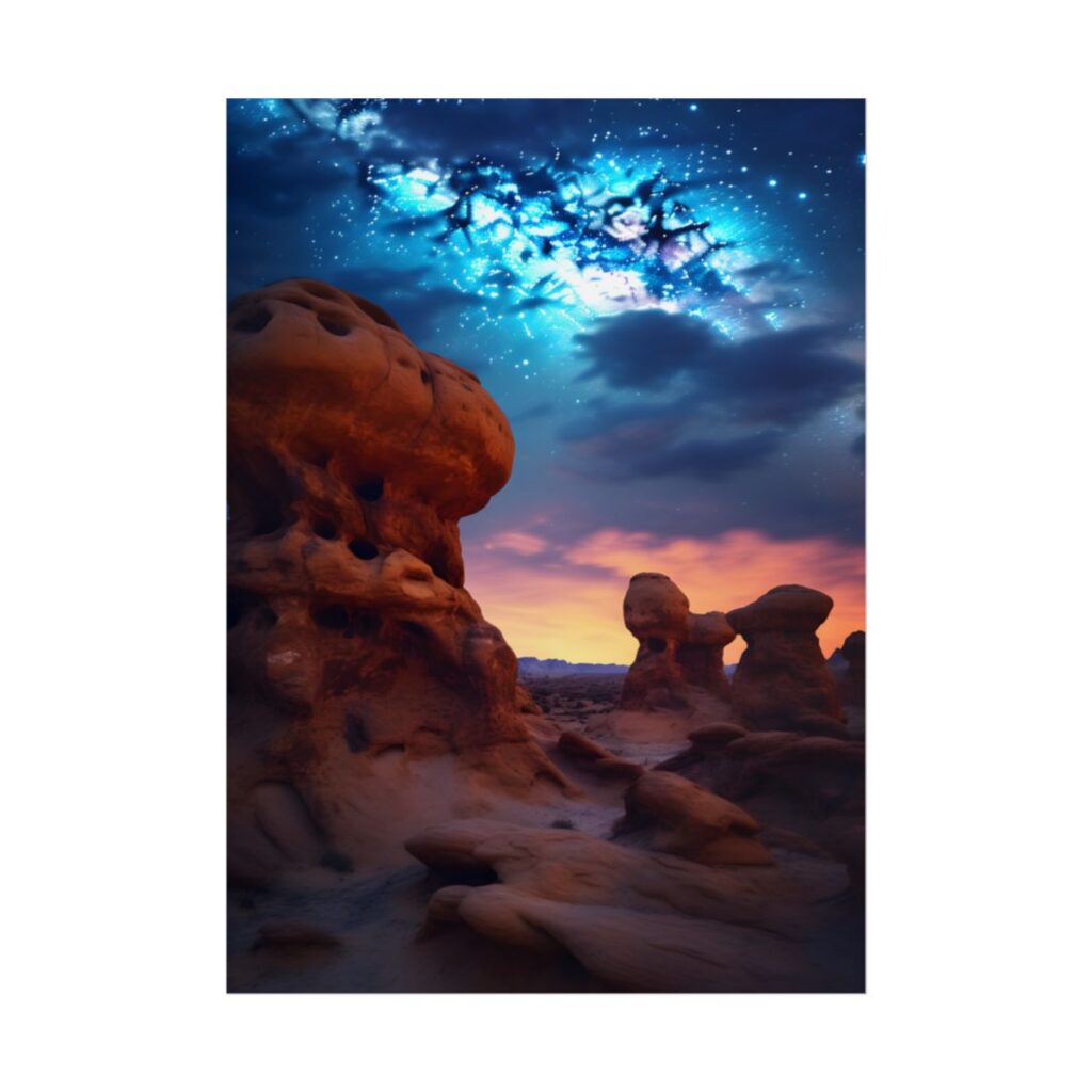 Galactic Stargazing: Serene Night Sky Art - Poster