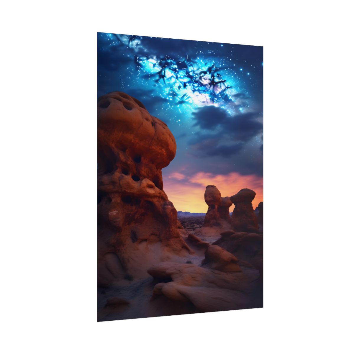 Galactic Stargazing: Serene Night Sky Art - Poster