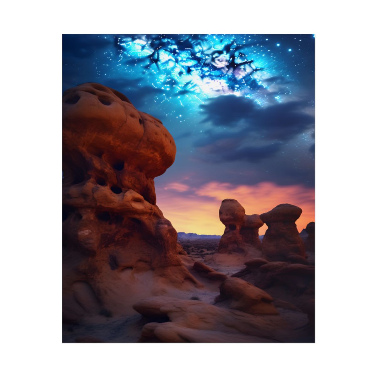 Galactic Stargazing: Serene Night Sky Art - Poster