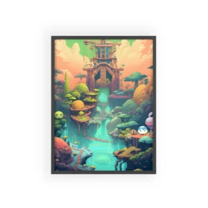 Floating Temple River Valley Framed Poster