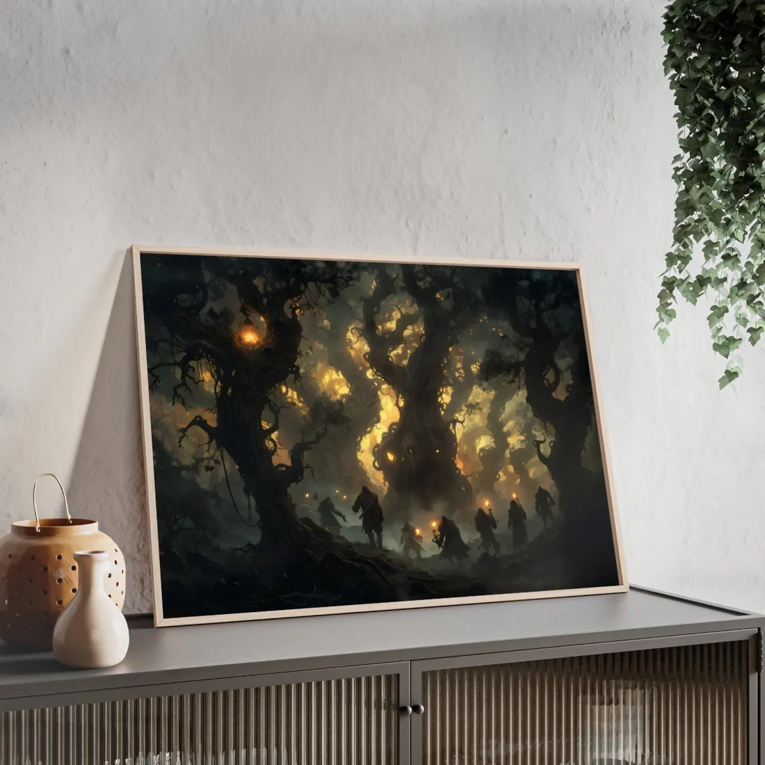 Gathering Amidst Sunset Beauty - Framed Poster