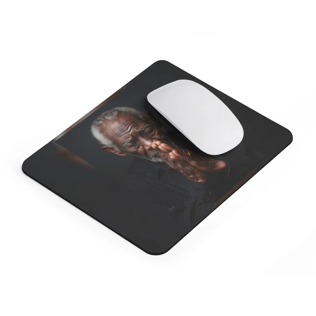 Gentle Hands: A Heartwarming Portrait of Aging - Mouse Pad