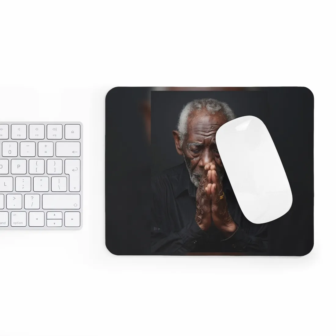 Gentle Hands: A Heartwarming Portrait of Aging - Mouse Pad