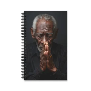Elderly Man Praying Hands Spiral Notebook