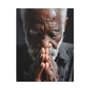 Elderly Man Praying Canvas Print