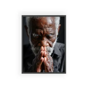Elderly Man Praying Framed Poster