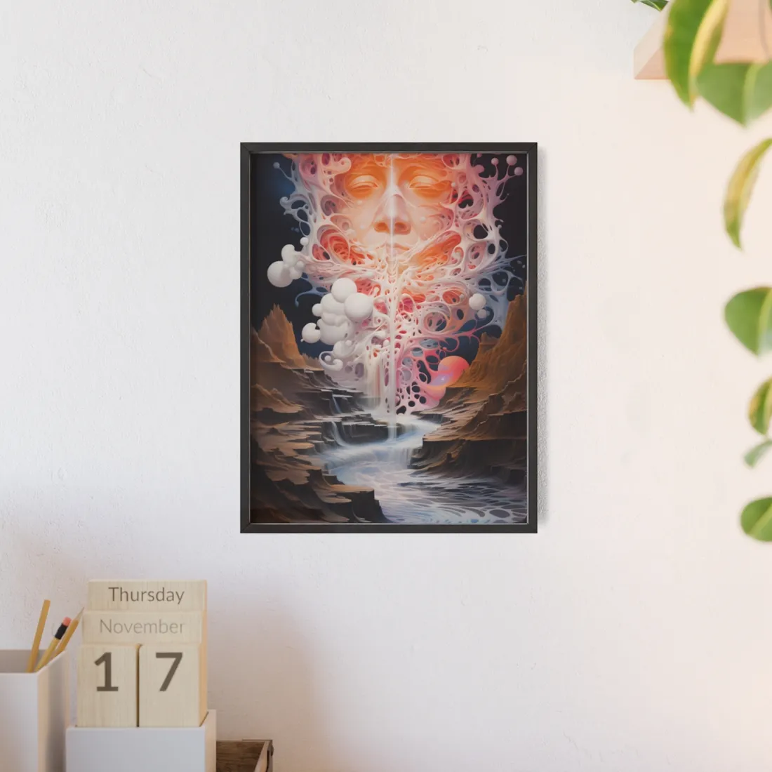 Rising Tide of Light: Abstract Organic Landscape Art – Framed Poster