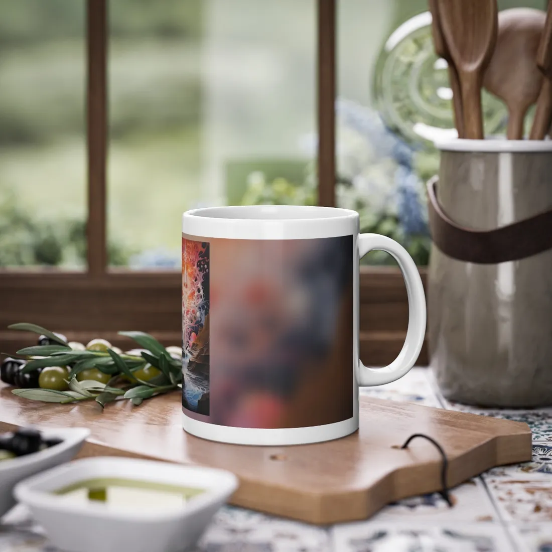 Rising Tide of Light: Abstract Organic Landscape Art – Mug