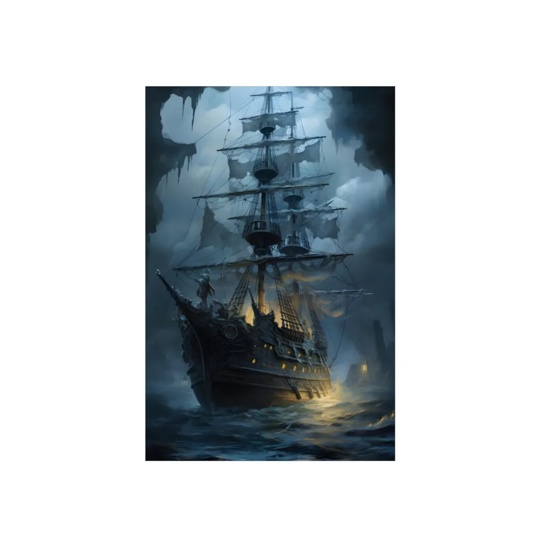 Ghost Pirate Sails: Mysterious Ocean - Metal Poster