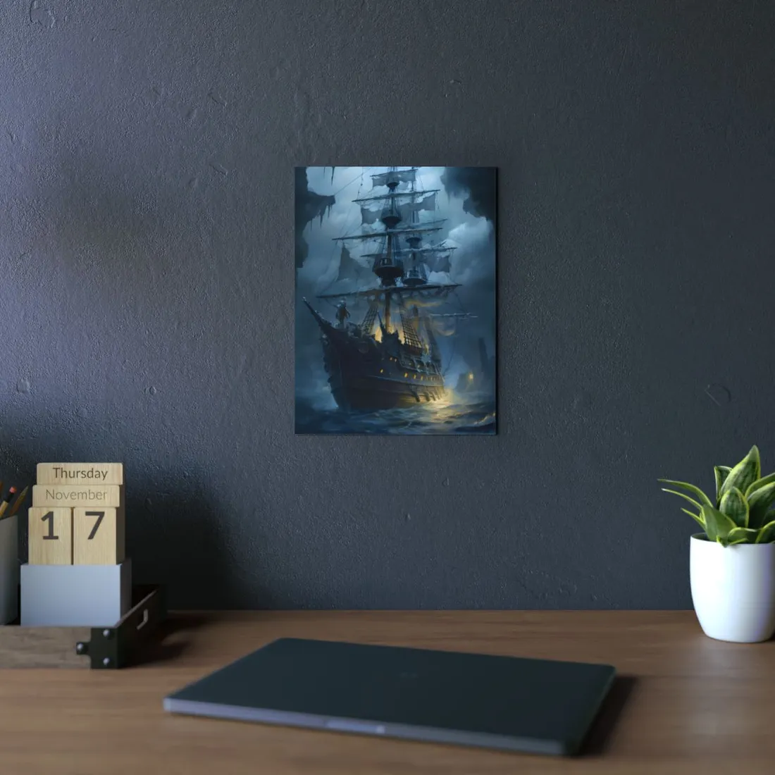 Ghost Pirate Sails: Mysterious Ocean - Metal Poster
