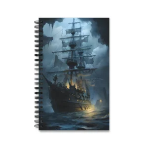 Pirate Galleon in Storm Clouds Spiral Notebook