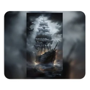 Ornate Ship Under Dark Clouds Mouse Pad