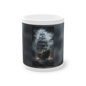 Ornate Ship Under Dark Clouds Mug