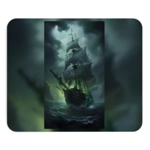 Green Glow Ghost Ship at Night Mouse Pad