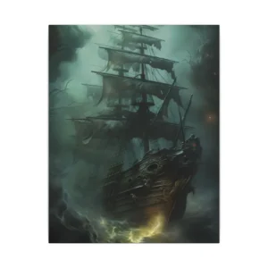Foggy Ship at Sea Canvas Print