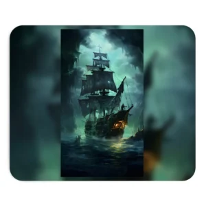 Ghost Ship on Dark Sea Mouse Pad