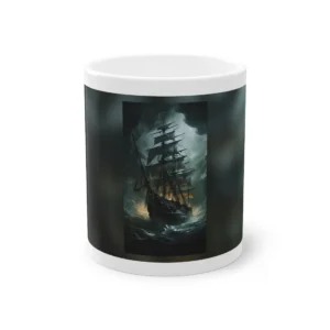 Ghost Ship in Stormy Sea Mug