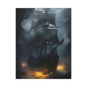 Galleon in Stormy Sea Canvas Print