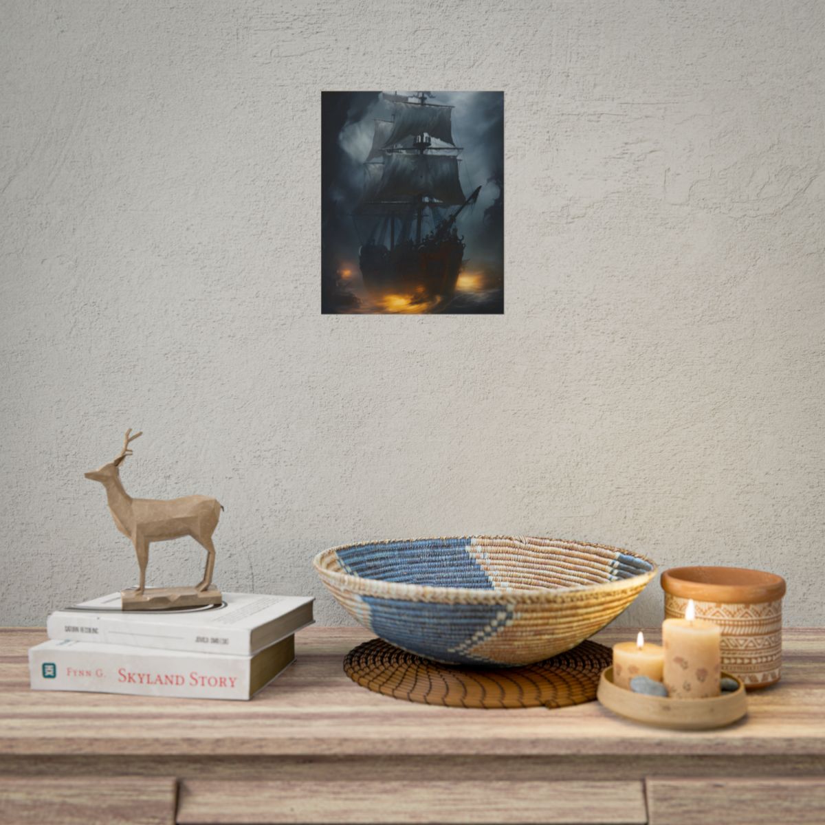 Ghostly Pirate Ship: Sailing Through the Ocean's Edge - Poster