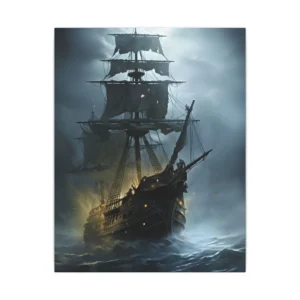 Sailing Ship in Storm Canvas Print