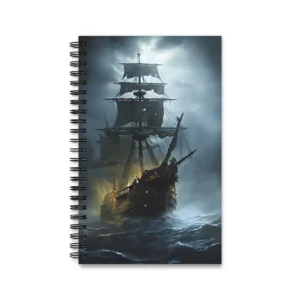 Sailing Ship in Storm Spiral Notebook