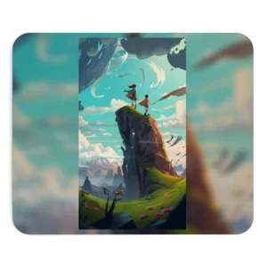Two Children Holding Hands on Cliff Mouse Pad