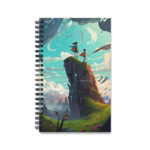 Two Children Holding Hands on Cliff Spiral Notebook