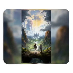 Children Gazing at Distant Castle Mouse Pad