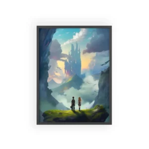 Children Overlooking a Castle Framed Poster