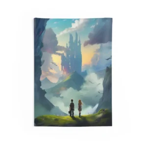 Children Overlooking a Castle Wall Tapestry