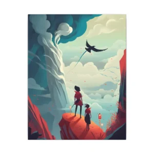 Two Figures on a Cliff Canvas Print