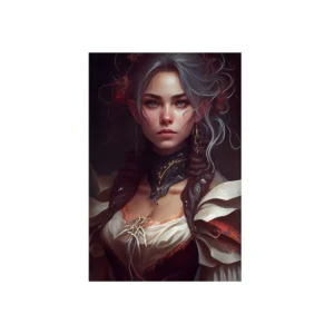 Silver-Haired Woman Portrait Metal Poster