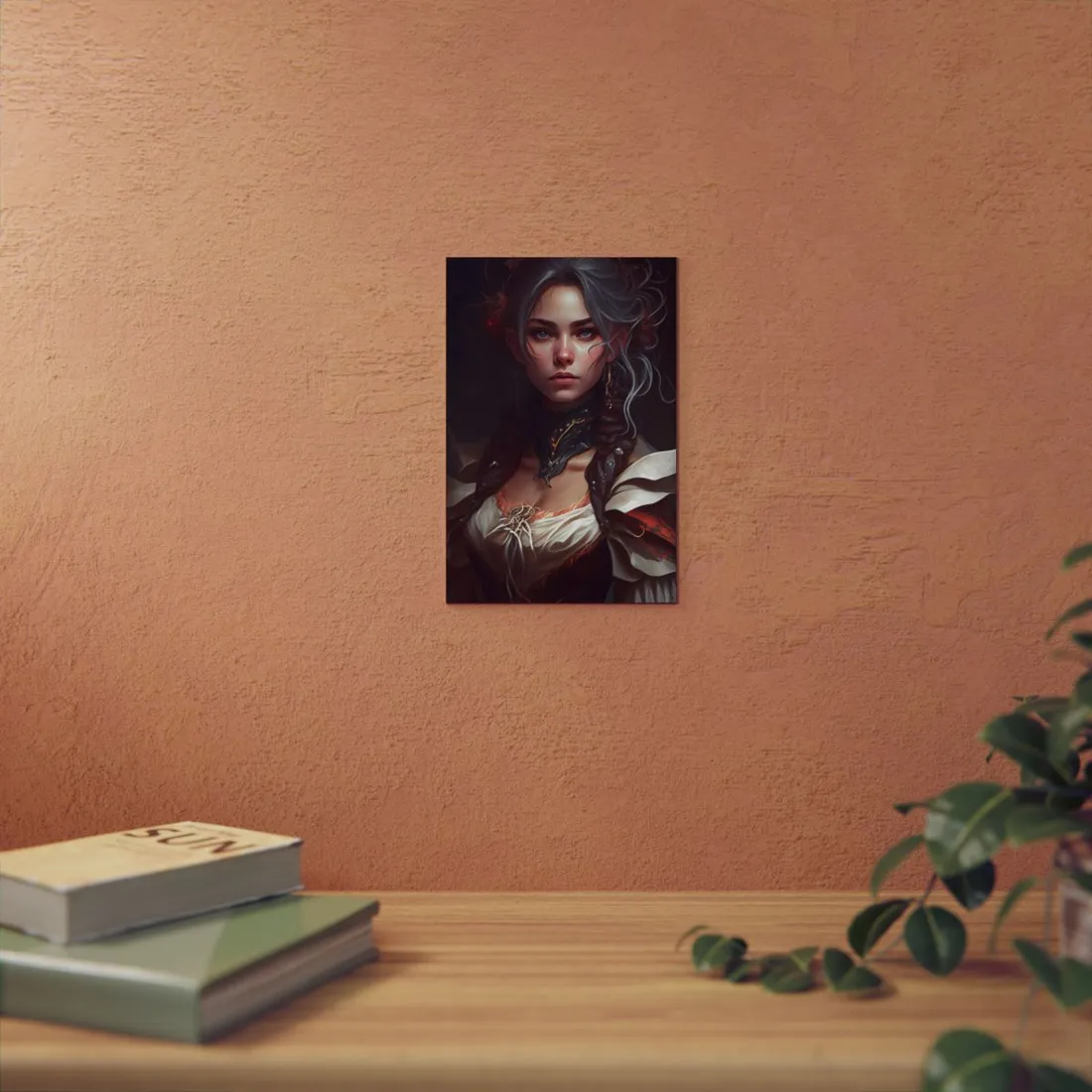 Glamorous Mid-20s Female Portrait: Black Hair - Metal Poster