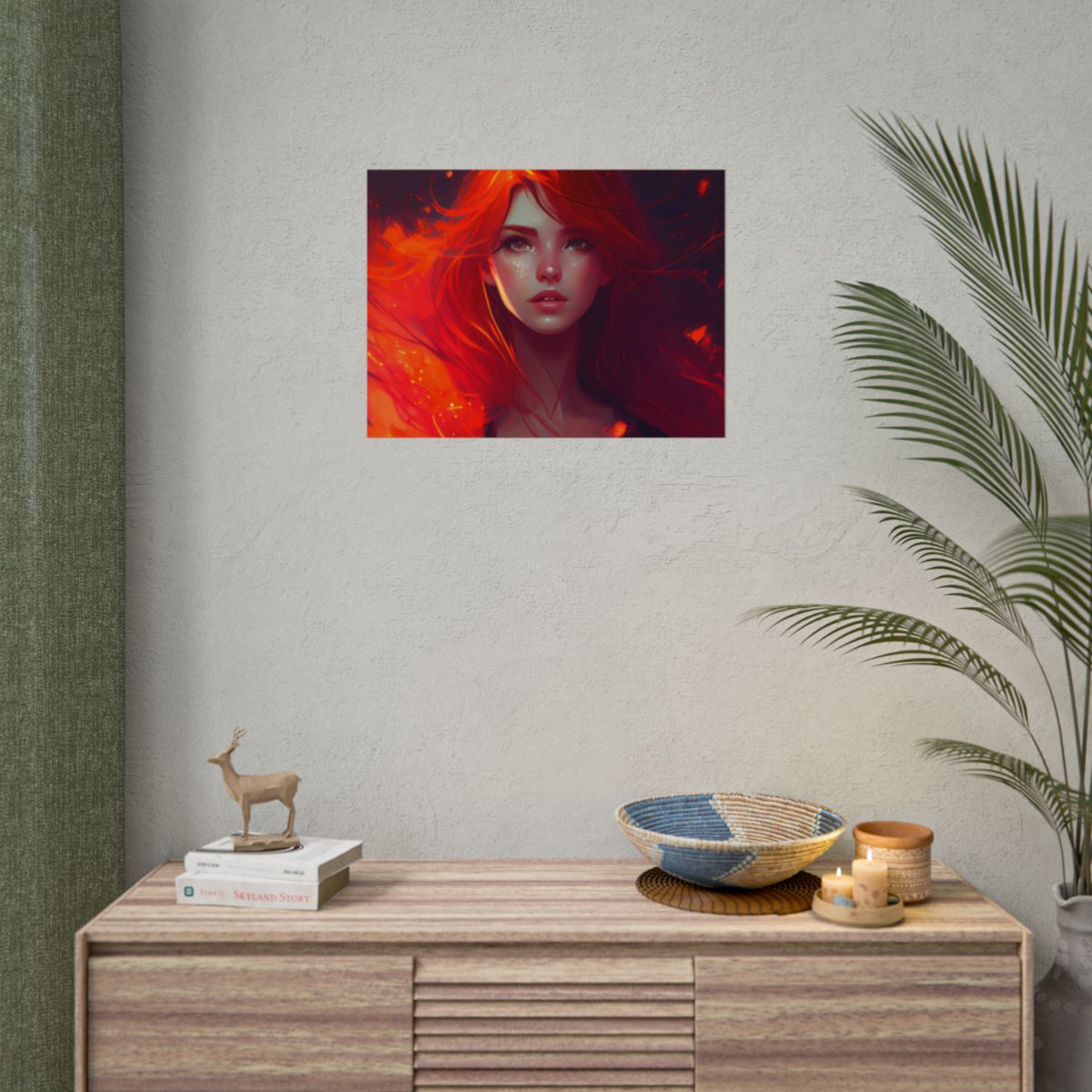 Glowing Female Portrait: Close-Up Artwork - Poster