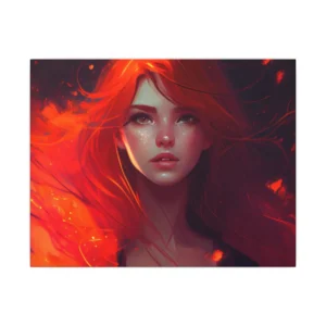 Woman with Fiery Hair Canvas Print
