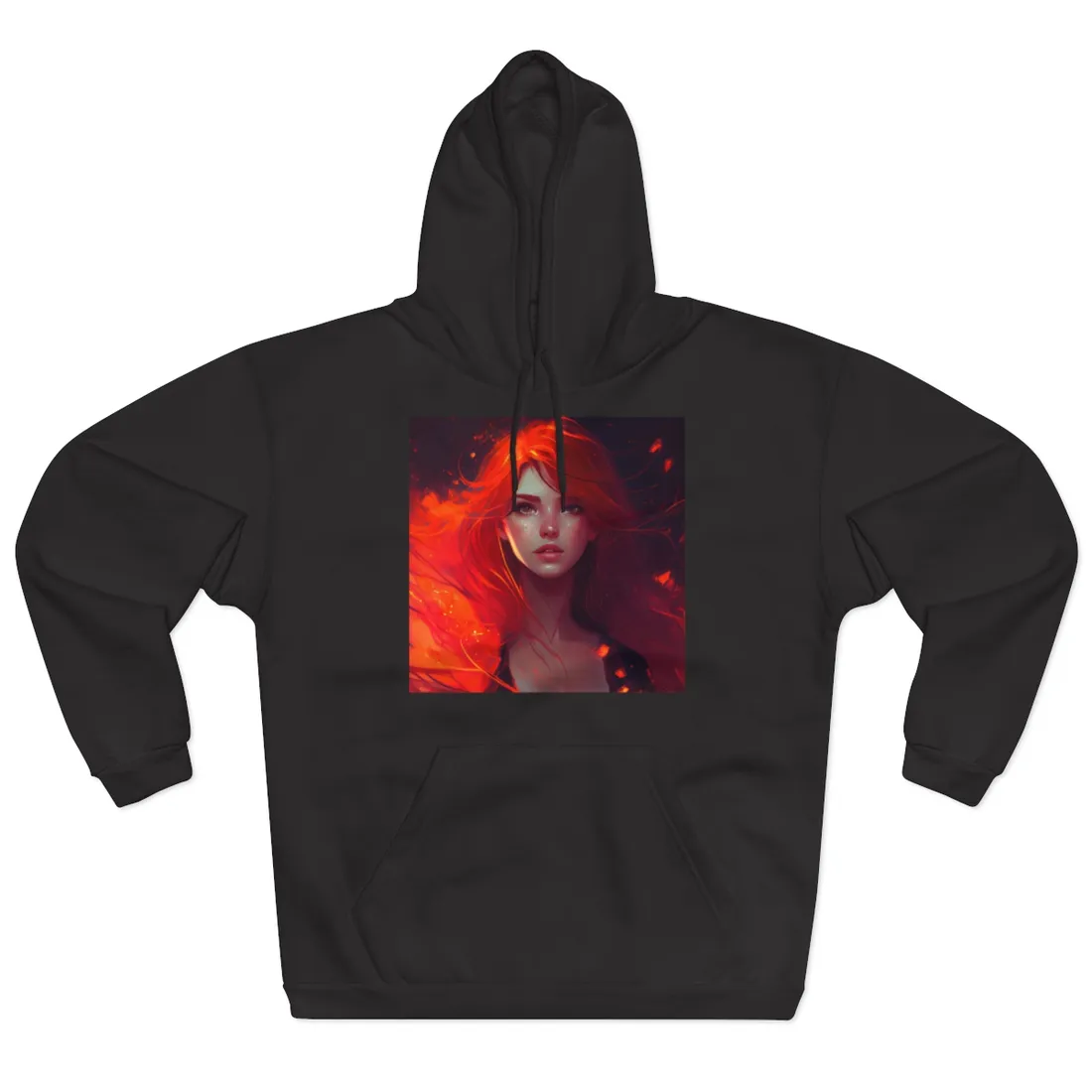 Glowing Female Portrait: Close-Up - Hoodie